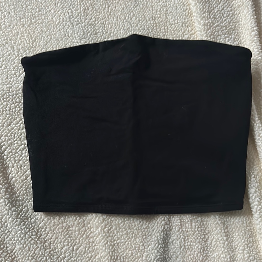 Black crop top tube top